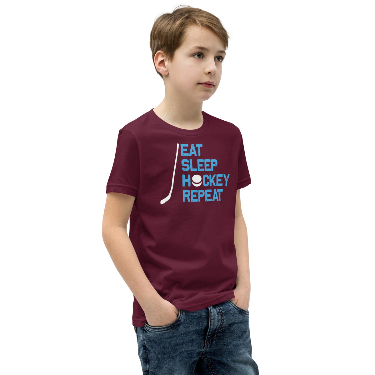 Eat Sleep Hockey Repeat Kids T-Shirt