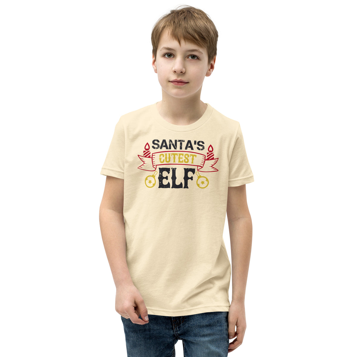 Santa's Cutest Elf Christmas Kids T-Shirt