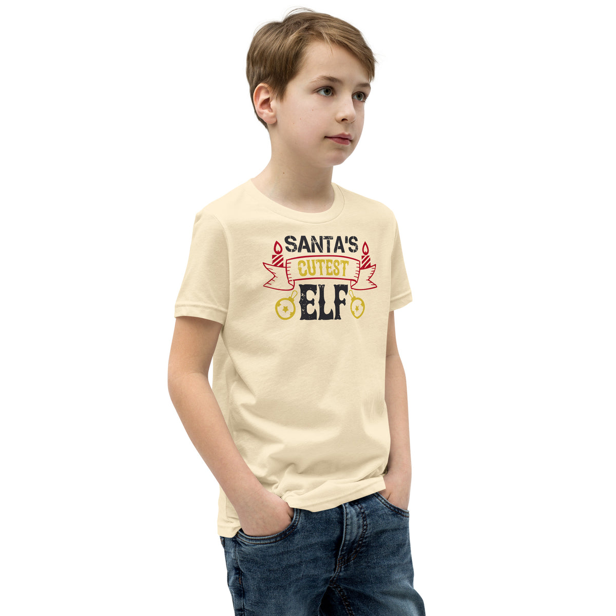 Santa's Cutest Elf Christmas Kids T-Shirt