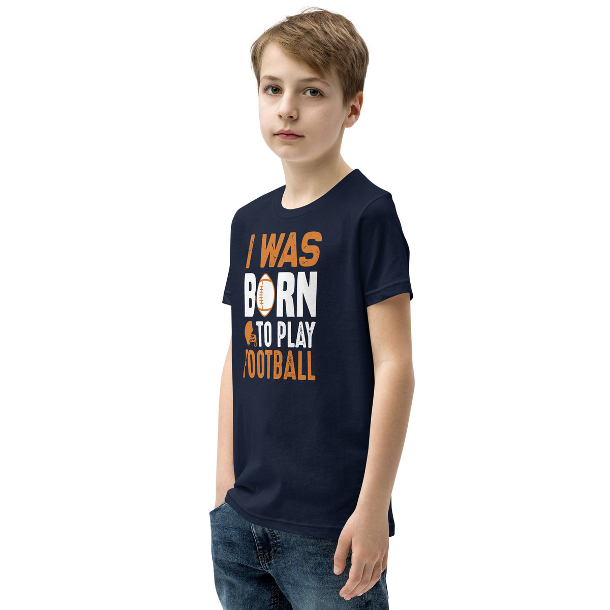 I Was Born to Play Football Kids T-Shirt