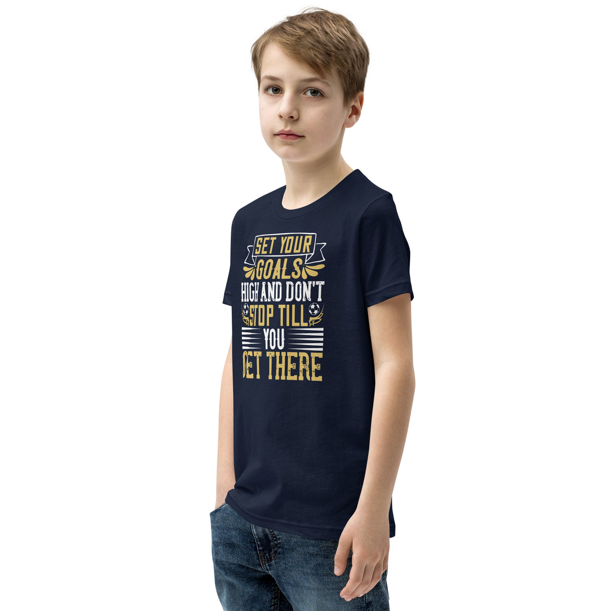 Set Your Goals High and Don't Stop Till You Get There Kids T-Shirt