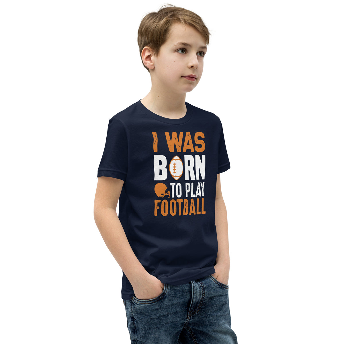 I Was Born to Play Football Kids T-Shirt