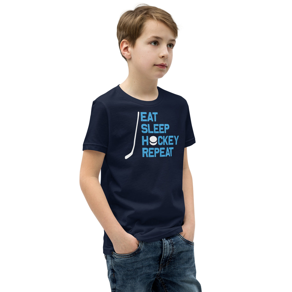 Eat Sleep Hockey Repeat Kids T-Shirt