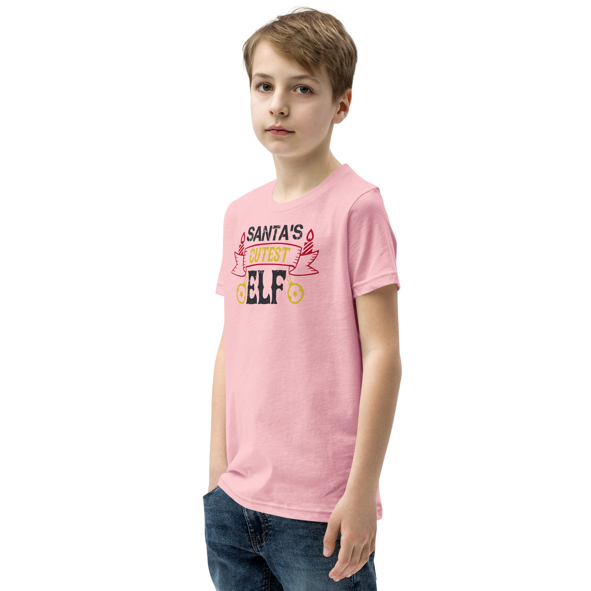 Santa's Cutest Elf Christmas Kids T-Shirt