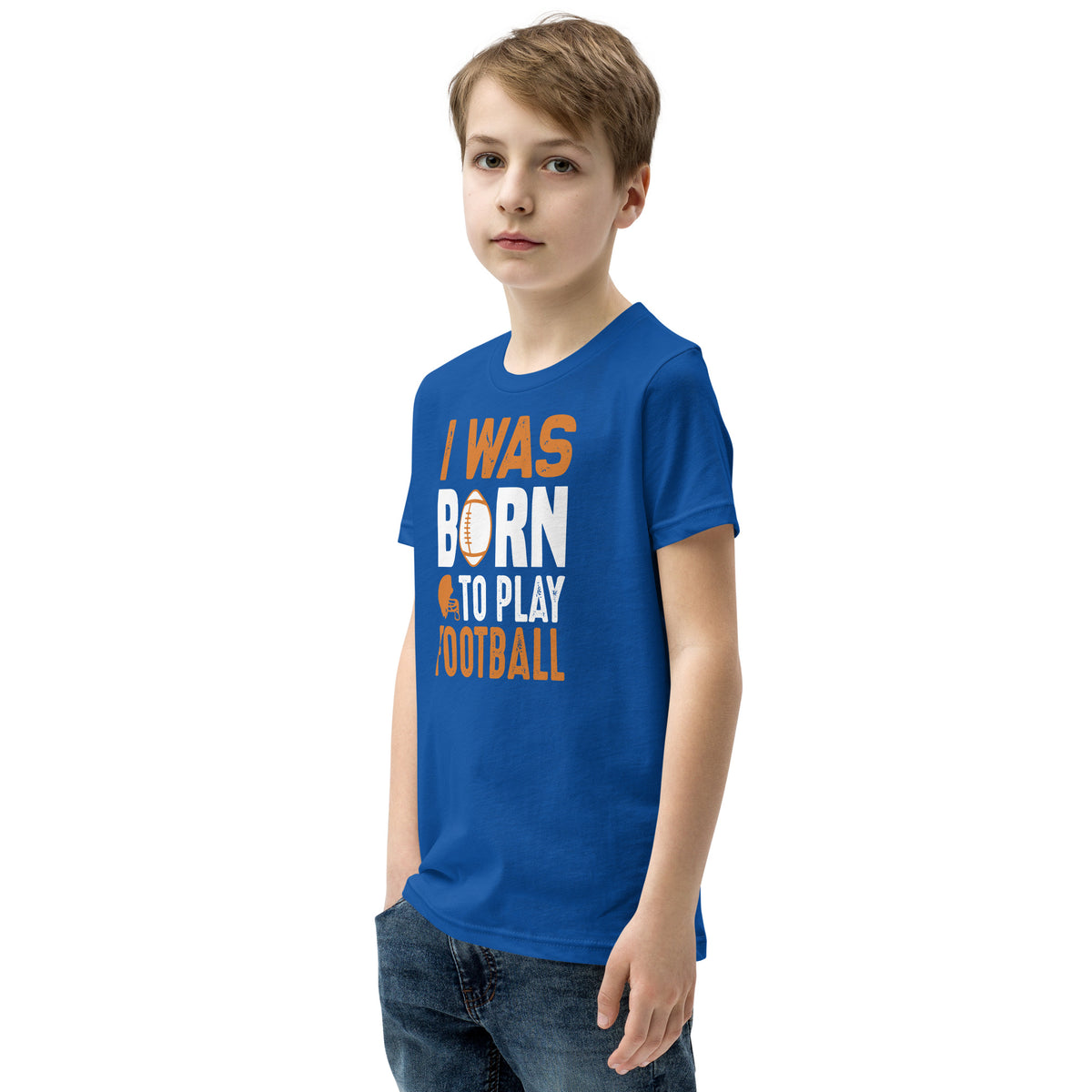 I Was Born to Play Football Kids T-Shirt
