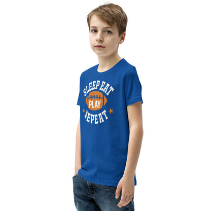 Sleep Eat Play Repeat Football Kids T-Shirt