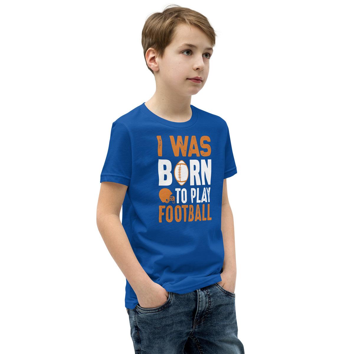 I Was Born to Play Football Kids T-Shirt