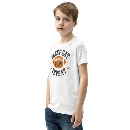 Sleep Eat Play Repeat Football Kids T-Shirt