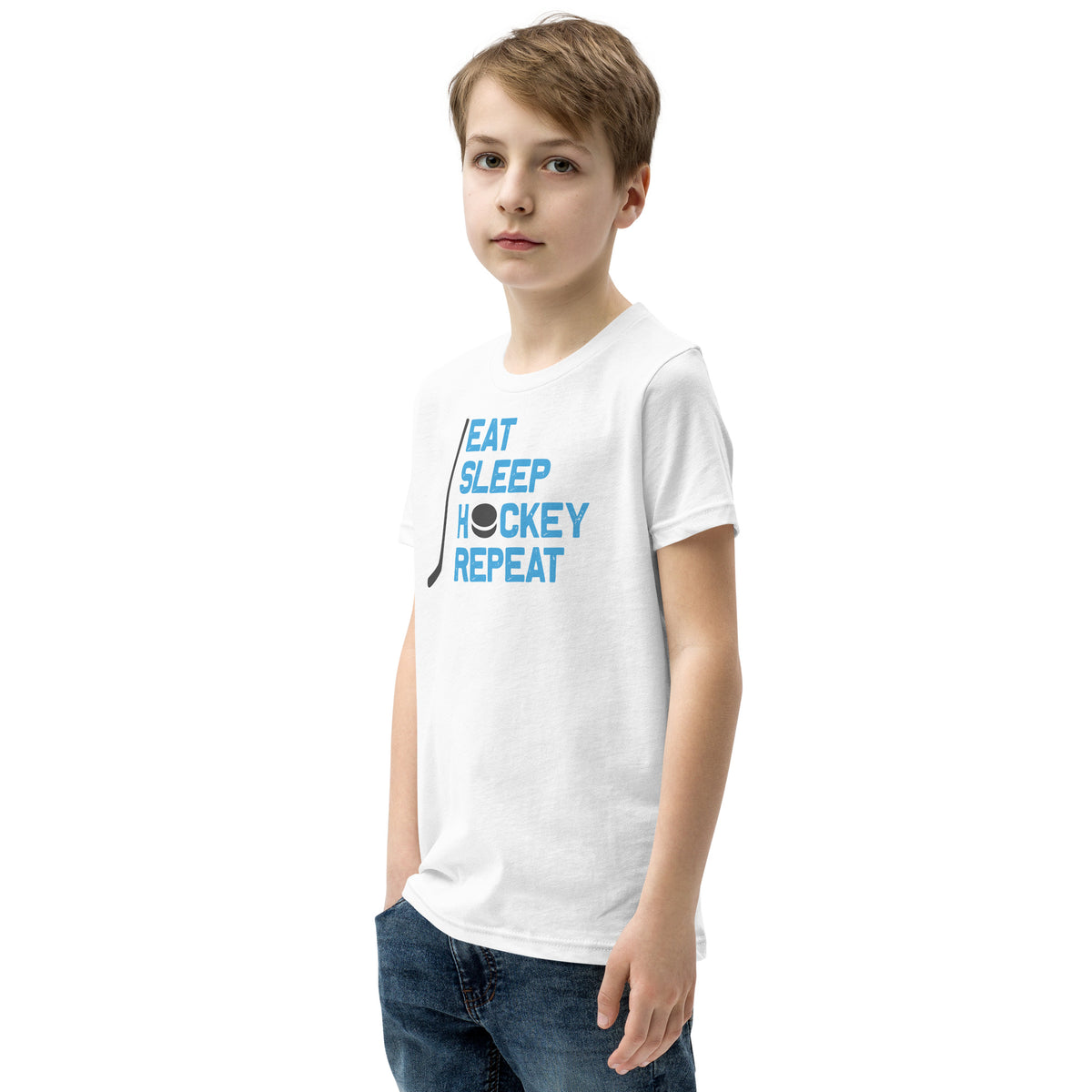 Eat Sleep Hockey Repeat Kids T-Shirt