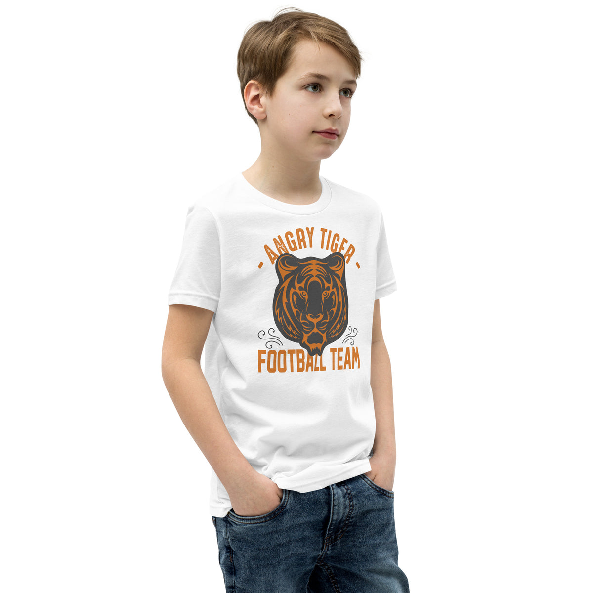 Angry Tiger Football Team Kids T-Shirt