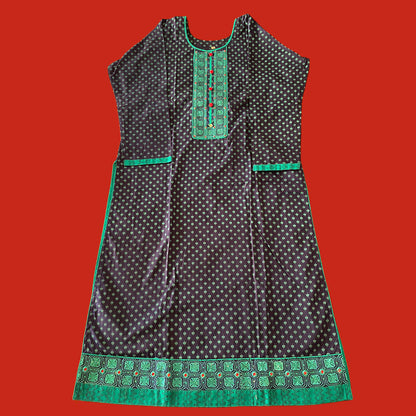 Indian Three Piece Dress Kameez With Dupatta - Green /Black